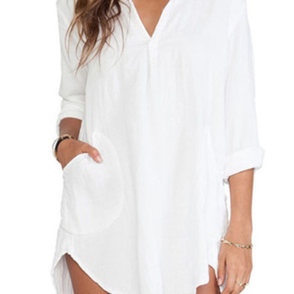 Stylish V-Neck Long Sleeve Pocket Shirt
